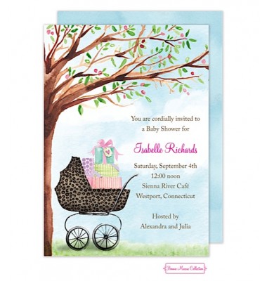 Baby Shower Invitations, Leopard Print Carriage, Bonnie Marcus